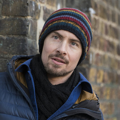 Gorro Beanie Brooklyn con franjas de Kusan - Multicolor