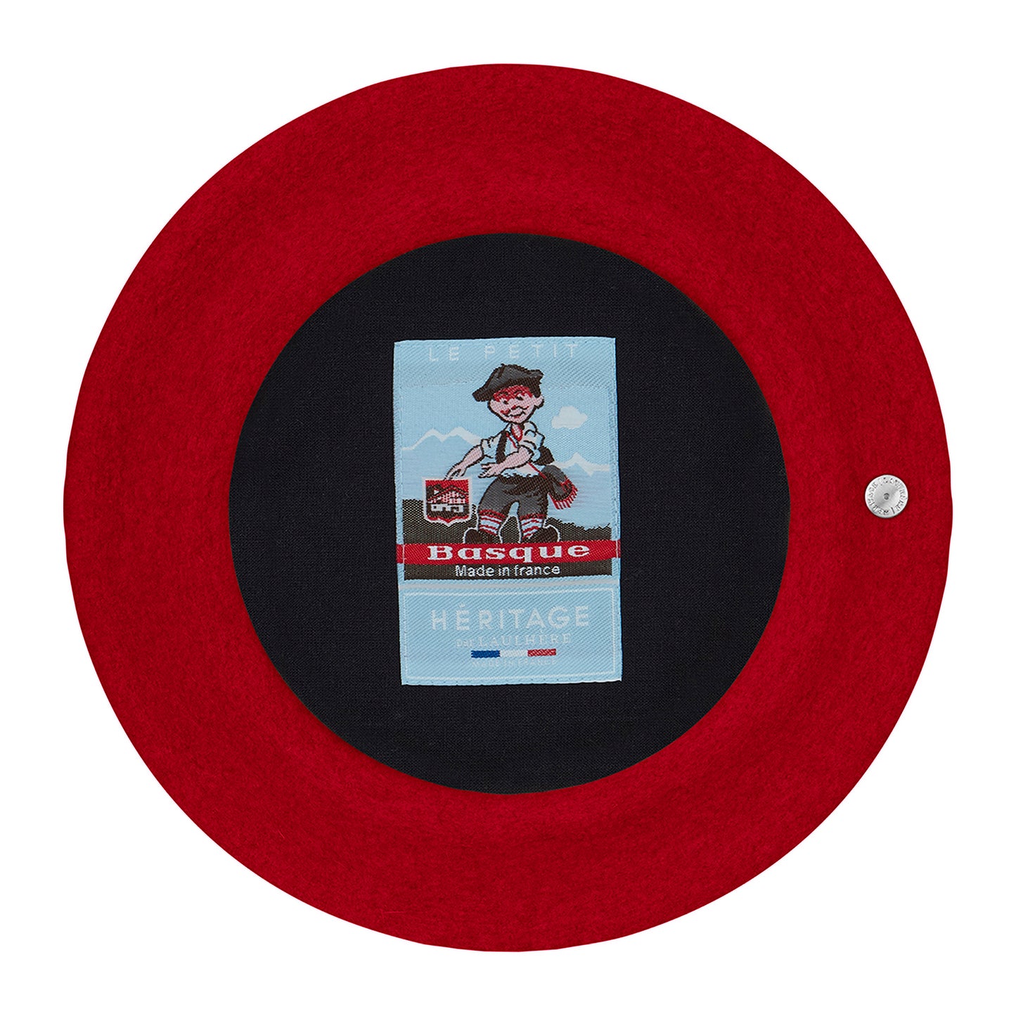 Boina niños Petit Basque de lana merino de Laulhère - Rojo