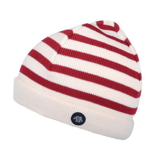 Gorro Beanie niños Lannion a rayas de Armor Lux - Natural-Rojo