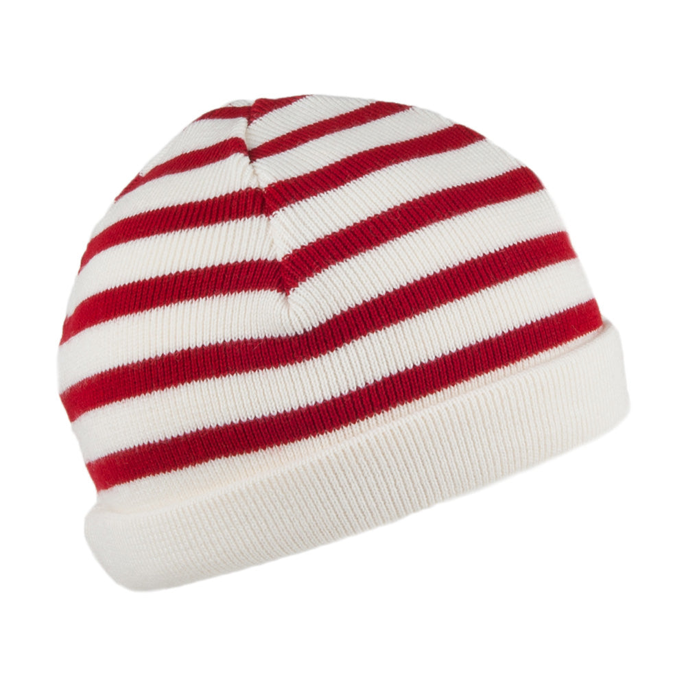 Gorro Beanie niños Lannion a rayas de Armor Lux - Natural-Rojo