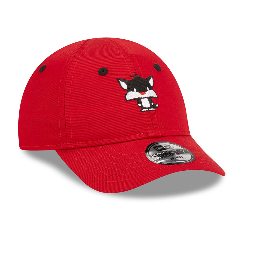 Gorra de béisbol bebé 9FORTY Chibi Looney Tunes Sylvester de New Era - Escarlata