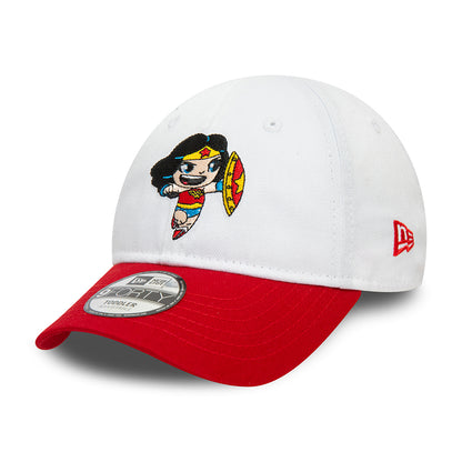 Gorra de béisbol niños 9FORTY DC Comics Hero Wonder Woman de New Era - Blanco-Escarlata