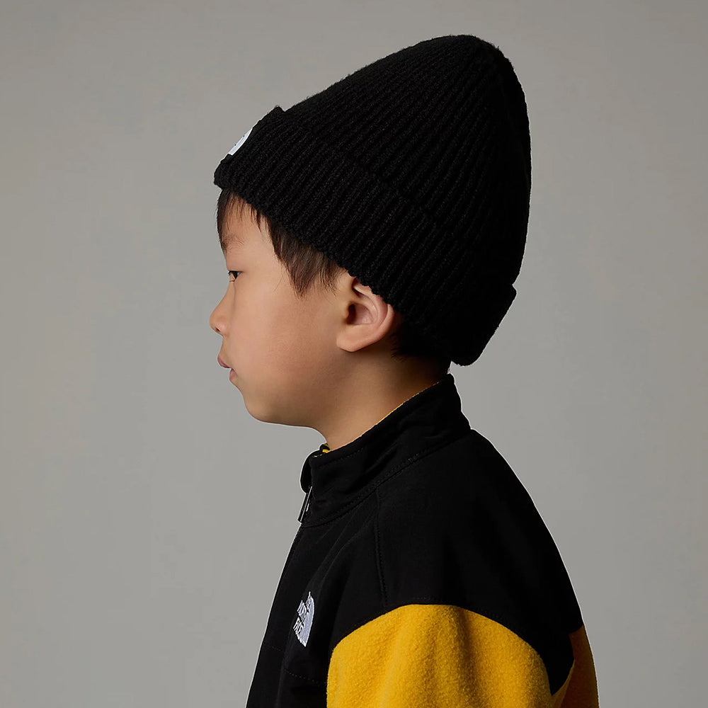 Gorro Beanie niños TNF Box Logo con vuelta con vuelta de The North Face - Negro