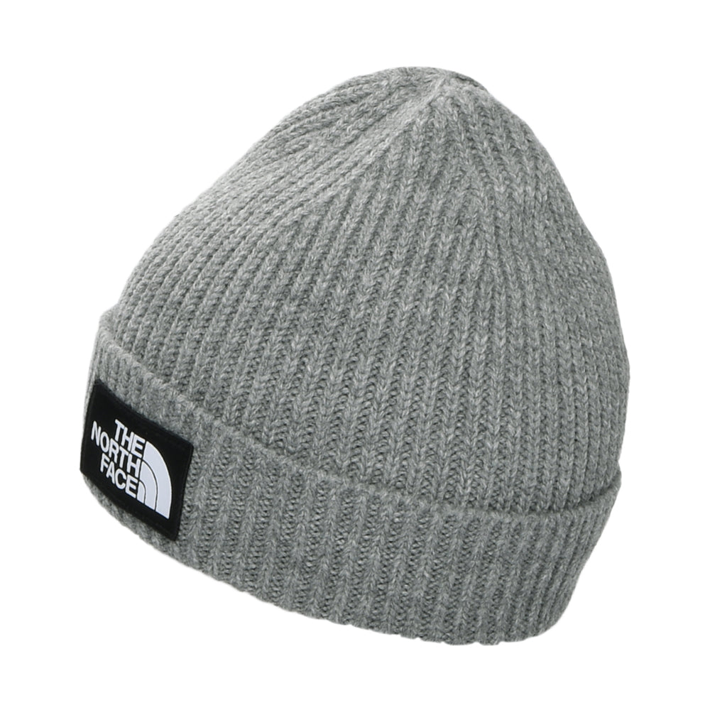 Gorro Beanie niños TNF Box Logo con vuelta con vuelta de The North Face - Gris Medio