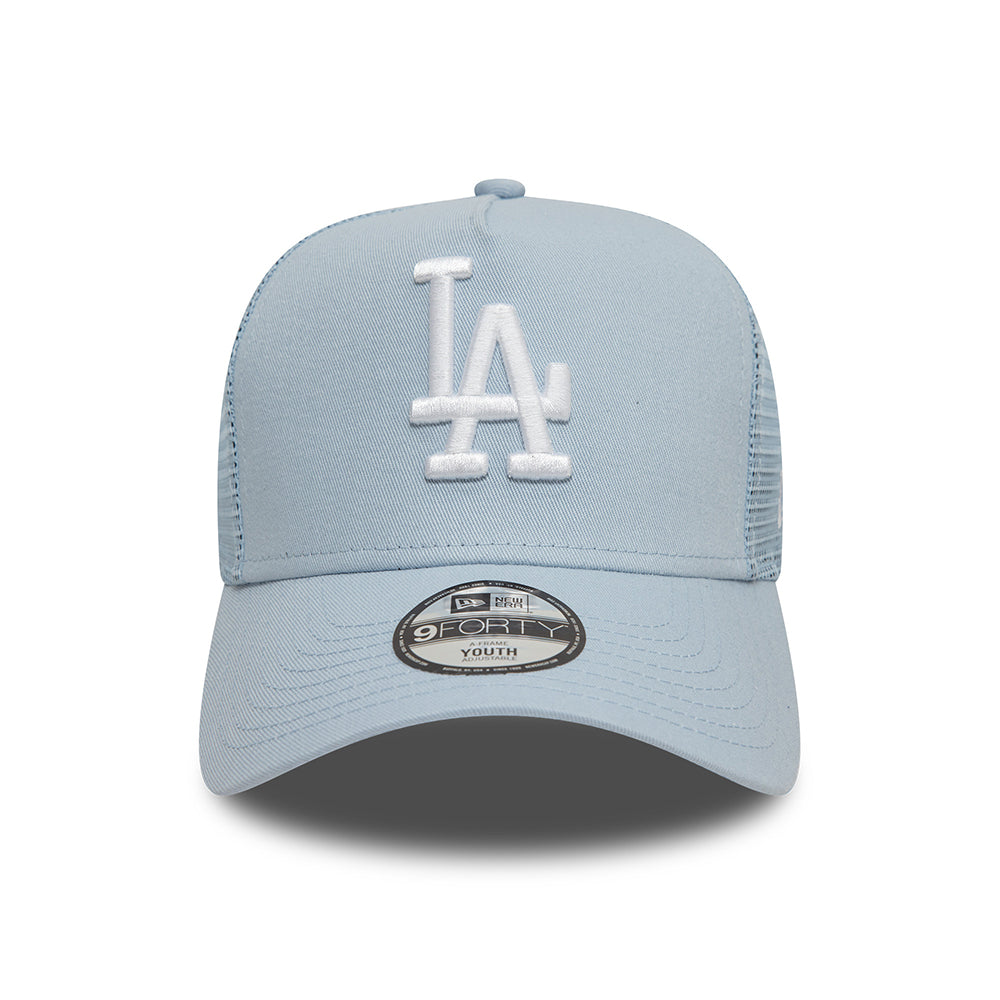 Gorra Trucker niños A-Frame MLB League Essential L.A. Dodgers de New Era - Azul Claro-Blanco