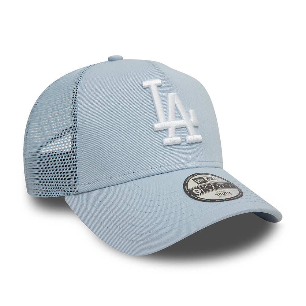 Gorra Trucker niños A-Frame MLB League Essential L.A. Dodgers de New Era - Azul Claro-Blanco