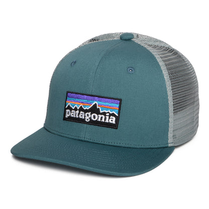 Gorra Trucker niños P-6 Logo de algodón orgánico de Patagonia - Azul Verdoso Oscuro