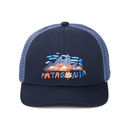 Gorra de camionero niños Fitz Roy Foliage de algodón orgánico de Patagonia - Azul Marino