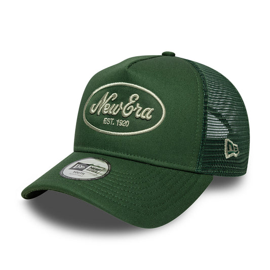 Gorra de camionero 9FORTY A-Frame Oval Patch de New Era - Verde Oscuro-Verde Claro