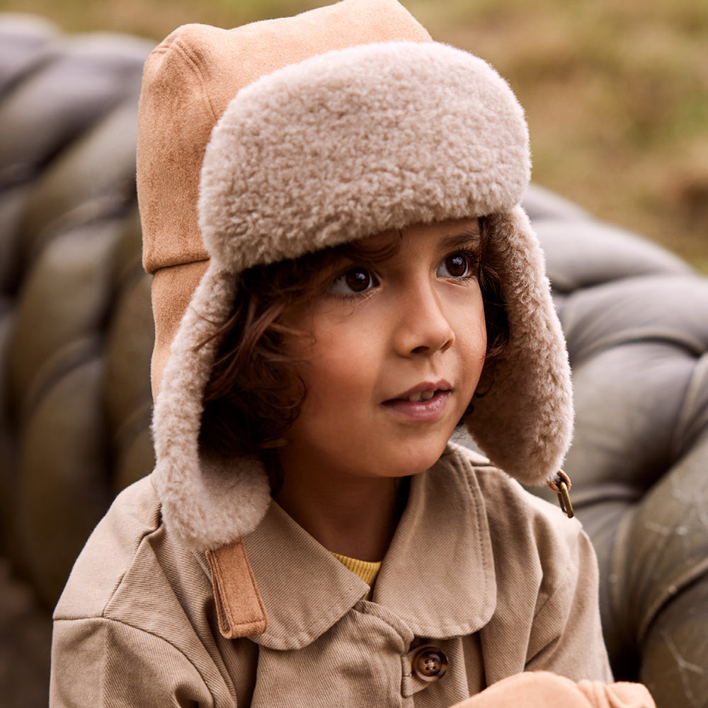 Gorro Aviador niños Saxifray de Gamuza sintética de Barts - Marrón Claro