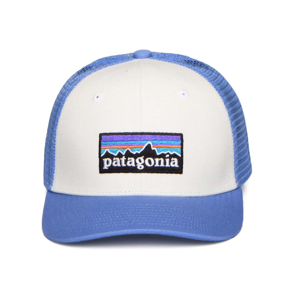 Gorra de camionero P-6 Logo de algodón orgánico de Patagonia - Blanco-Océano