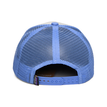 Gorra de camionero P-6 Logo de algodón orgánico de Patagonia - Blanco-Océano