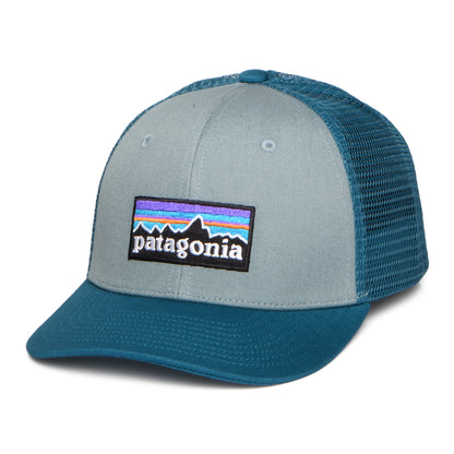 Gorra de camionero niños P-6 Logo de algodón orgánico de Patagonia - Salvia-Verde Azulado