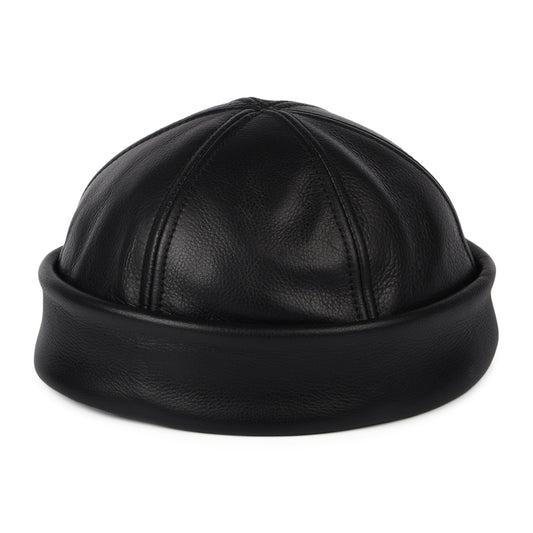 Gorro Beanie Docker de piel de New York Hat Company - Negro