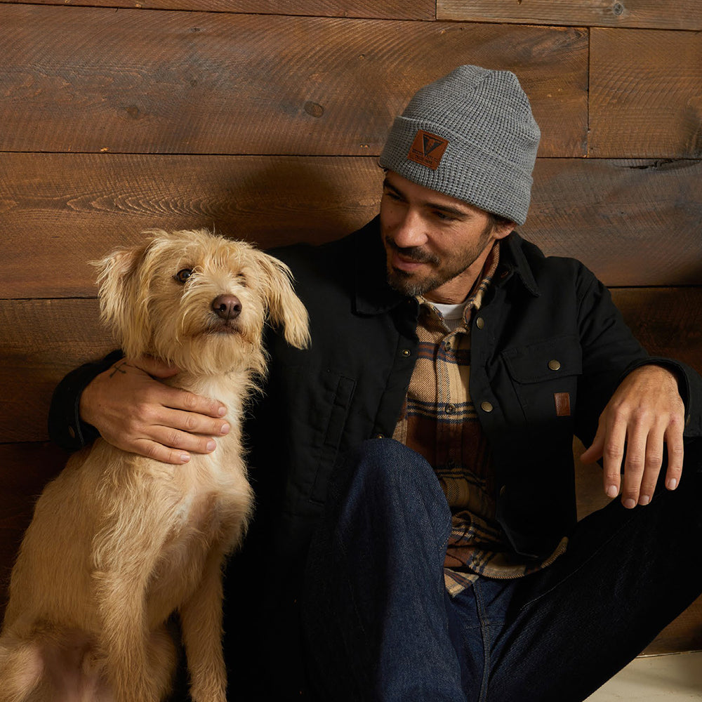 Gorro Beanie Galveston punto gofre de Brixton - Gris Claro Jaspeado