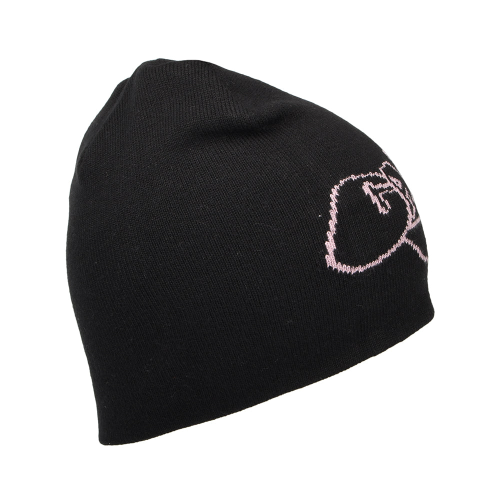 Gorro Beanie Screwed Up Scripter de Carhartt WIP - Negro-Rosa Claro