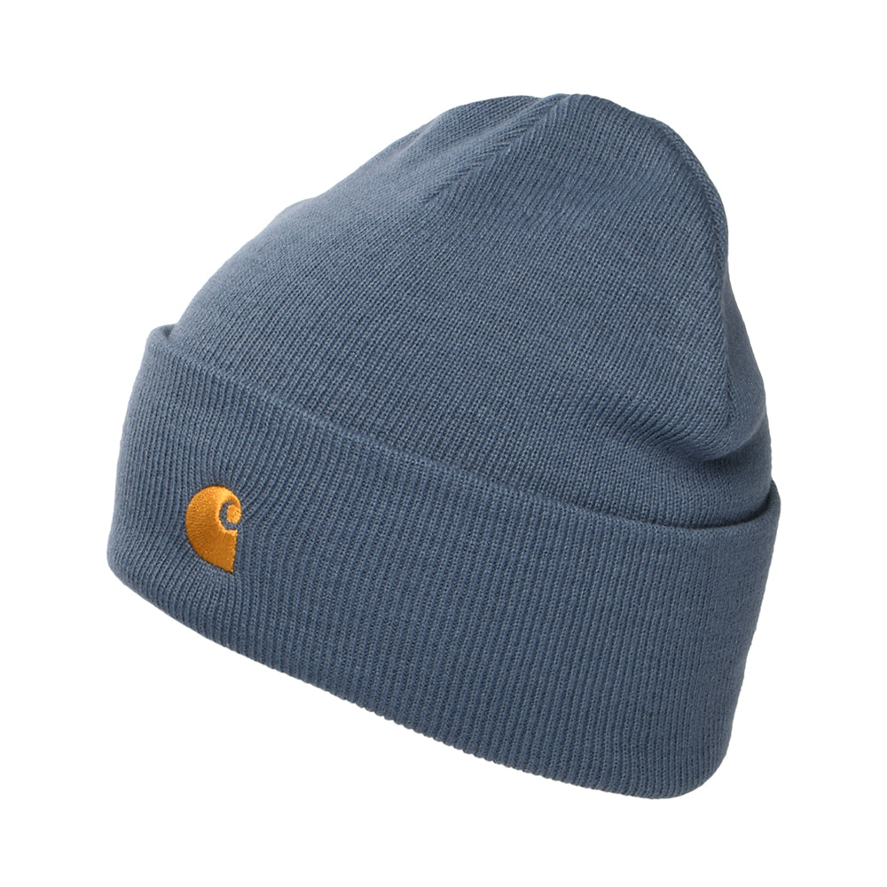 Gorro Beanie Chase con vuelta de Carhartt WIP - Azul Pizarra