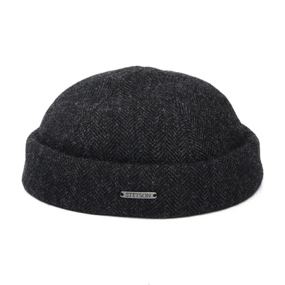 Gorro Beanie Docker de lana diseño de espiga de Stetson - Gris Oscuro
