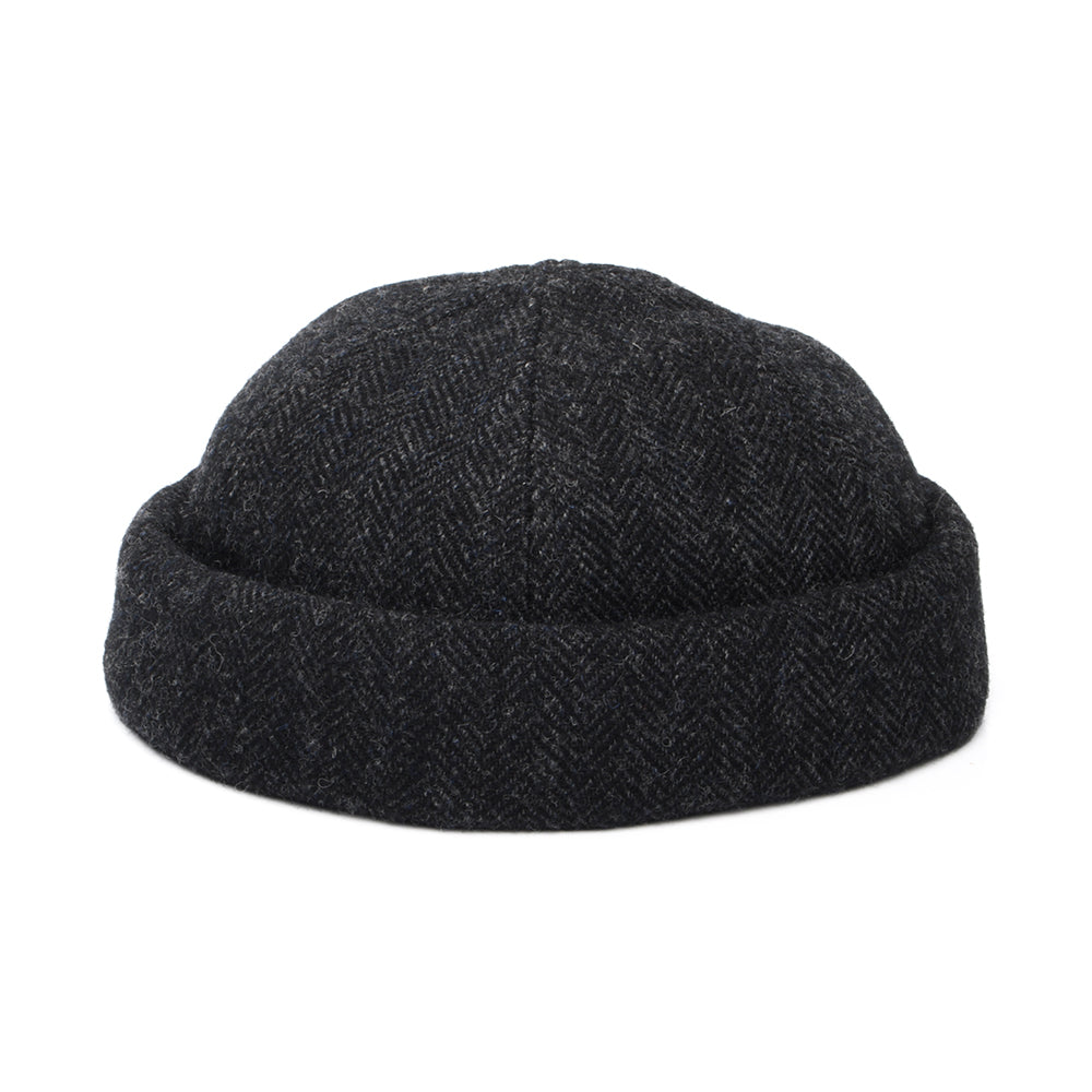 Gorro Beanie Docker de lana diseño de espiga de Stetson - Gris Oscuro