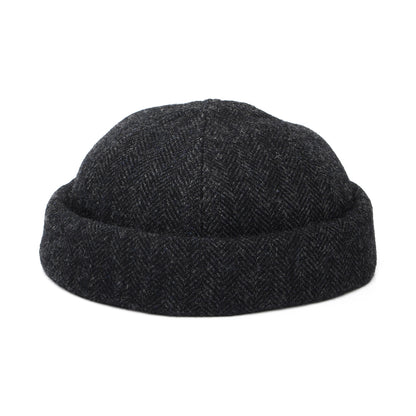 Gorro Beanie Docker de lana diseño de espiga de Stetson - Gris Oscuro
