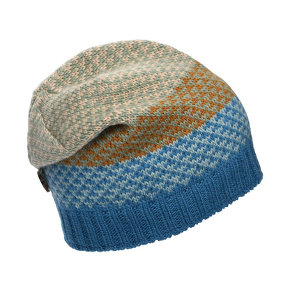 Gorro Beanie con botón de Kusan - Azul-Crema