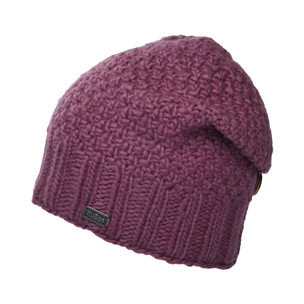 Gorro Beanie con botón de Kusan - Malva