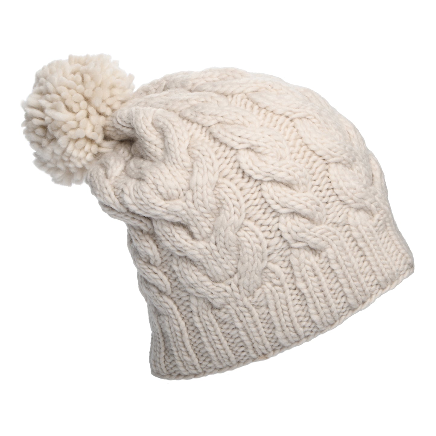 Gorro con pompón Oversized de Kusan - Avena