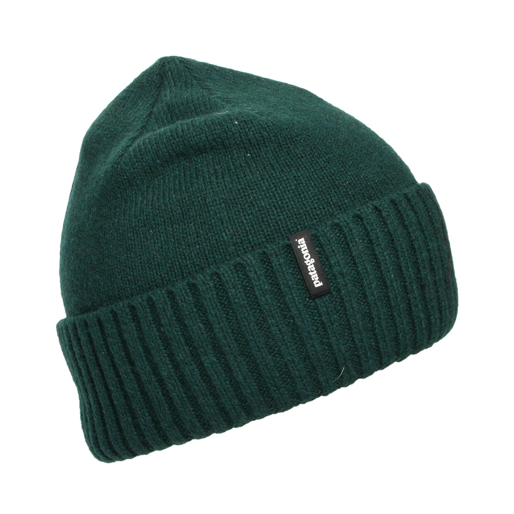 Gorro Beanie Brodeo de lana reciclada de Patagonia - Verde Oscuro