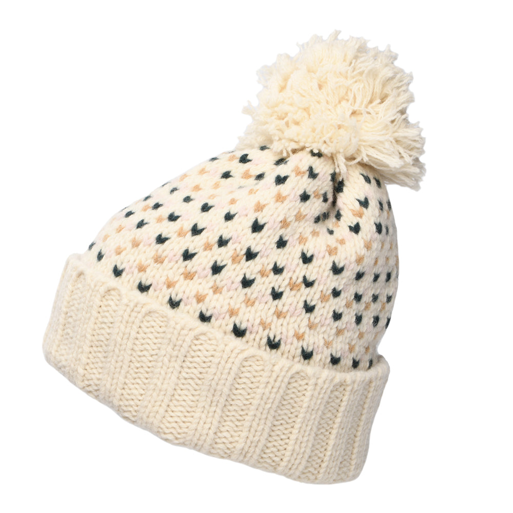 Gorro con pompón Snowbelle Confetti de lana reciclada de Patagonia - Natural