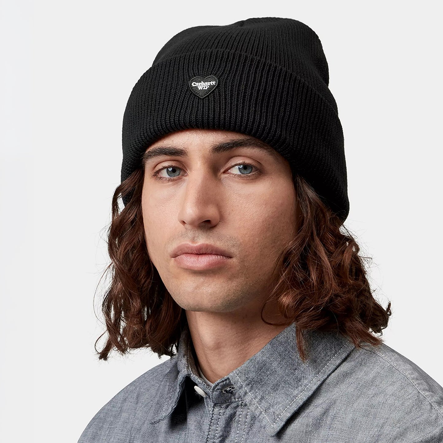 Gorro Beanie Small Heart de algodón orgánico de Carhartt WIP - Negro