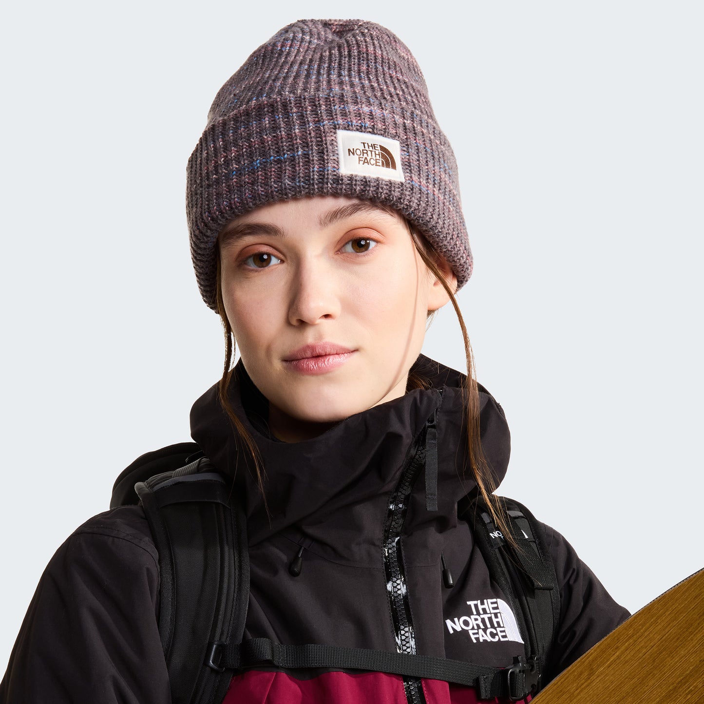 Gorro Beanie Salty Bae reciclado Space-Dyed de The North Face - Malva Oscuro