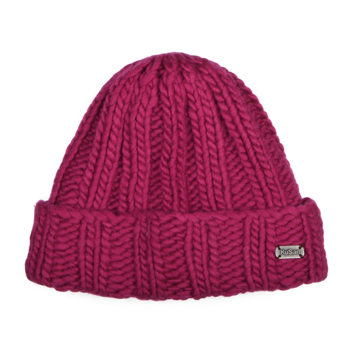Gorro Beanie con vuelta Thick Rib de Kusan - Magenta