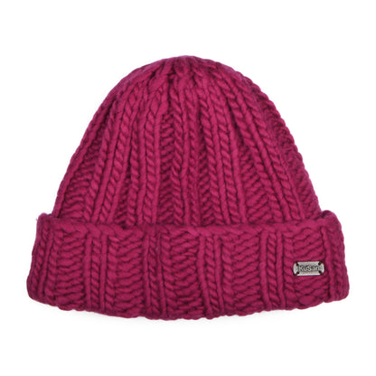 Gorro Beanie con vuelta Thick Rib de Kusan - Magenta