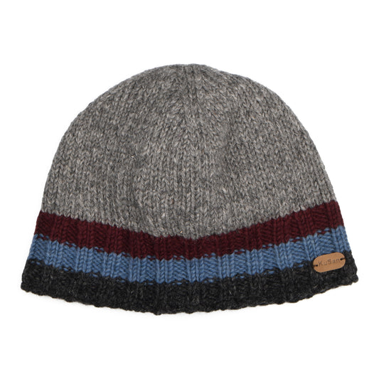 Gorro Beanie Hi Rib de Kusan - Gris-Ciruela