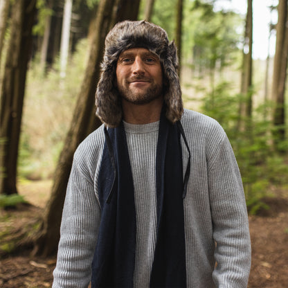 Sombrero Trapper de piel sintética de Jaxon & James Negro al por mayor