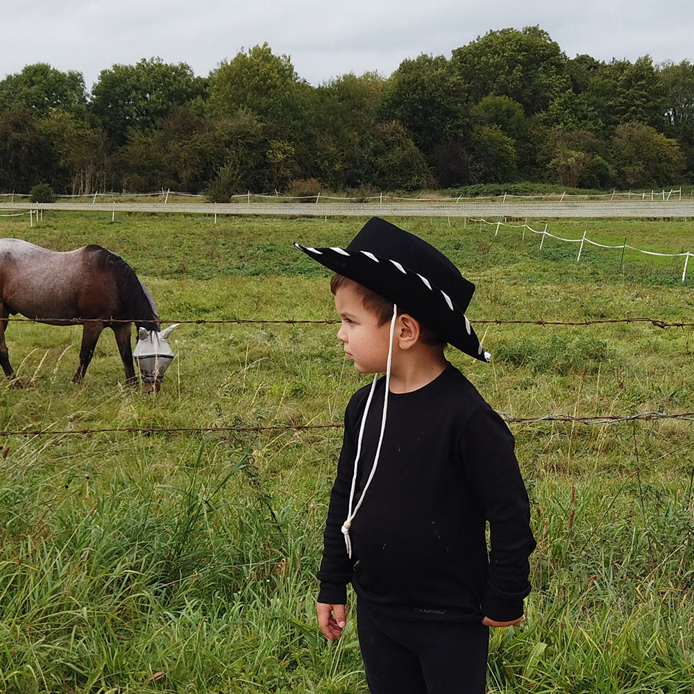 Sombrero Cowboy infantil de Jaxon & James Negro-Blanco al por mayor