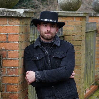 Sombrero Gambler de fieltro de lana de Jaxon & James Negro al por mayor