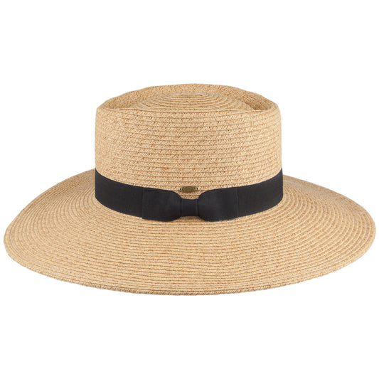 Sombrero de Sol de ala ancha de paja toyo de Scala - Tostado