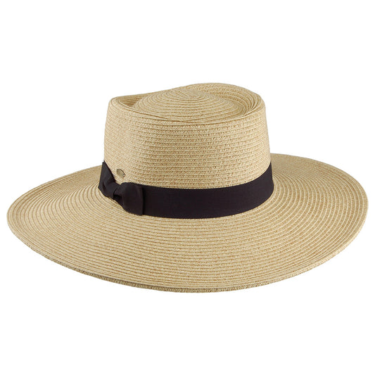 Sombrero de ala ancha de paja toyo de Scala - Natural