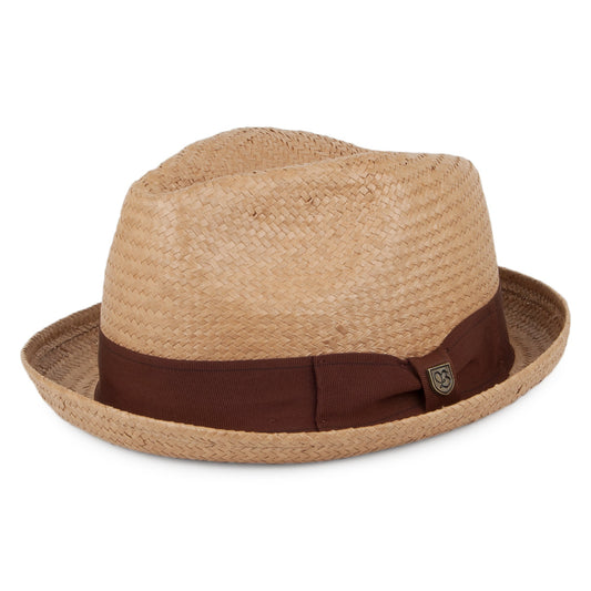 Sombrero de paja Trilby Castor de Brixton - Café con leche