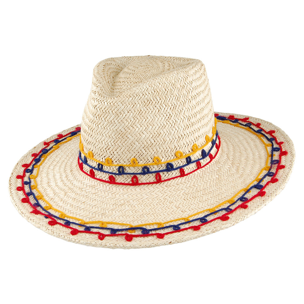 Sombrero Joanna de paja bordada de Brixton - Mezcla de naturales
