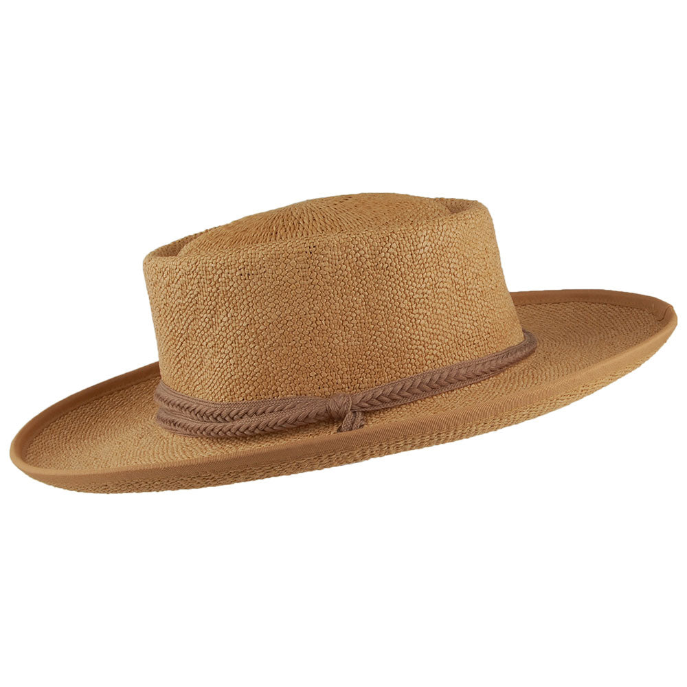 Sombrero Jesolo Gaucho de toyo con cordón ajustable trenzado de algodón de Scala - Té