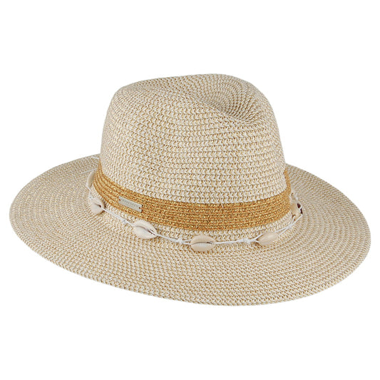 Sombrero Fedora Seashell de Seeberger - Natural-Dorado