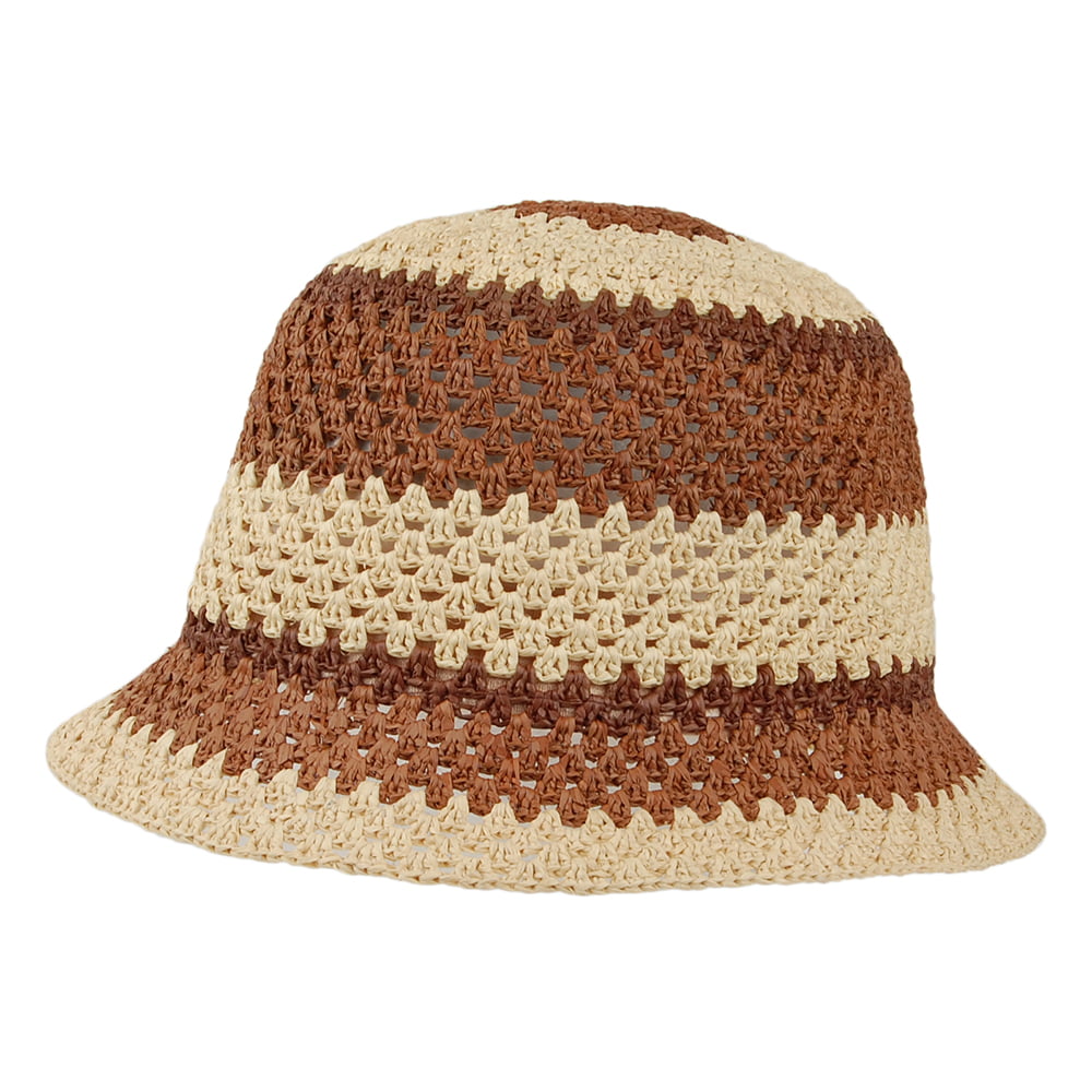 Sombrero de pescador Essex de paja de rafia de Brixton - Beige Arena-Marrón
