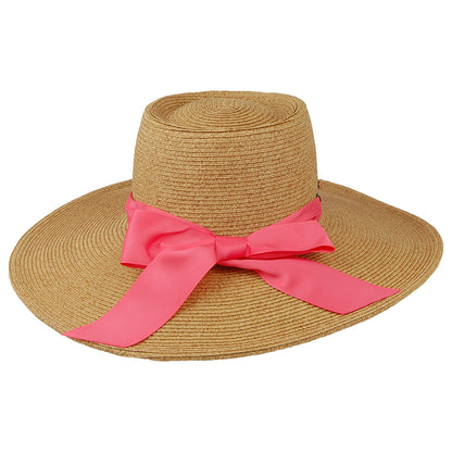 Sombrero Dorothy de trenza de papel de Cappelli - Natural-Coral