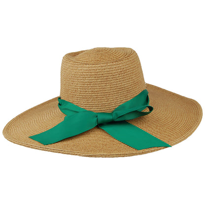 Sombrero Dorothy de trenza de papel de Cappelli - Natural-Verde