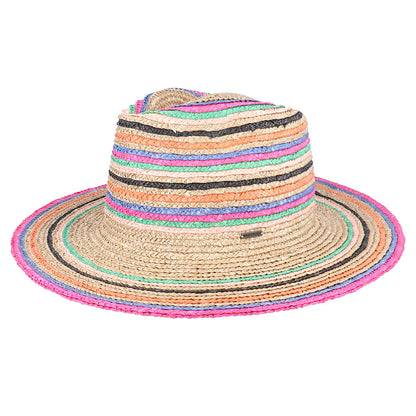Sombrero Joanna de paja a rayas de Brixton - Mezcla de naturales