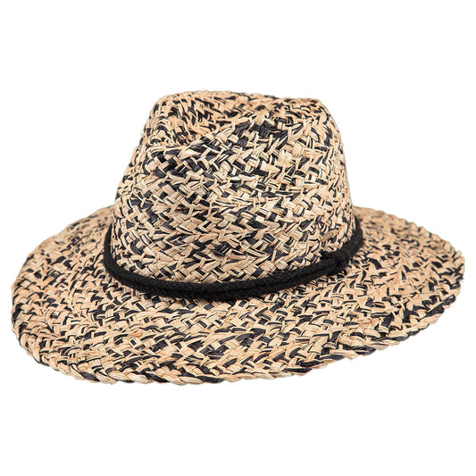 Sombrero Fedora Fatua de paja de rafia de Barts - Natural