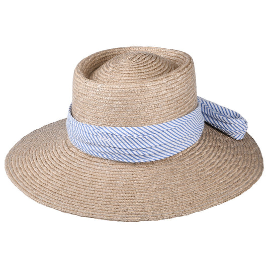 Sombrero Aries de paja de Brixton - Blanco Marfil-Azul