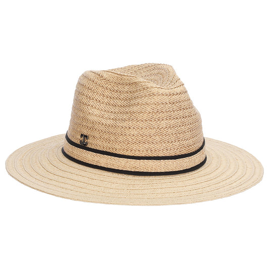 Sombrero Fedora Safari Bobbi de paja trenzada de Callanan - Natural